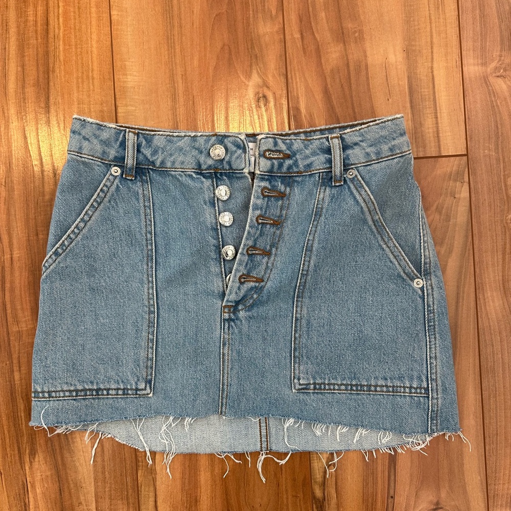 Topshop mini denim jean skirt size small 2